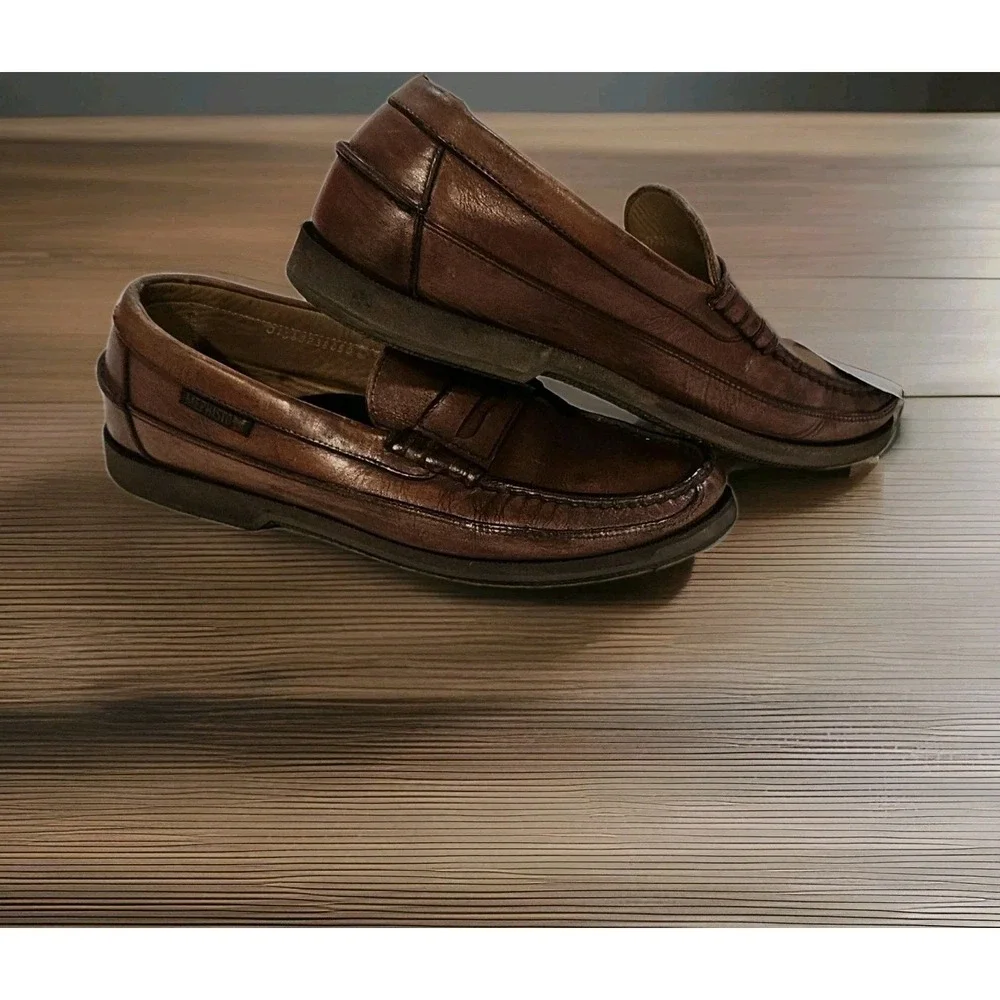 Mephisto Spinnaker Cap Vert Penny Loafer Boat Shoes Men's Size 8 Brown Leather